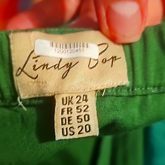 Lindy Bop Rockabilly 50s Style Dress Green with accents size 20 - Picture 3 of 4